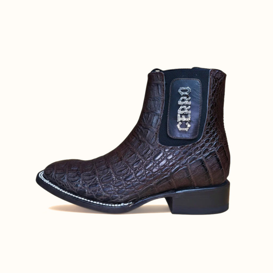 Cerro Crocodile Square Toe Western Boot angled view