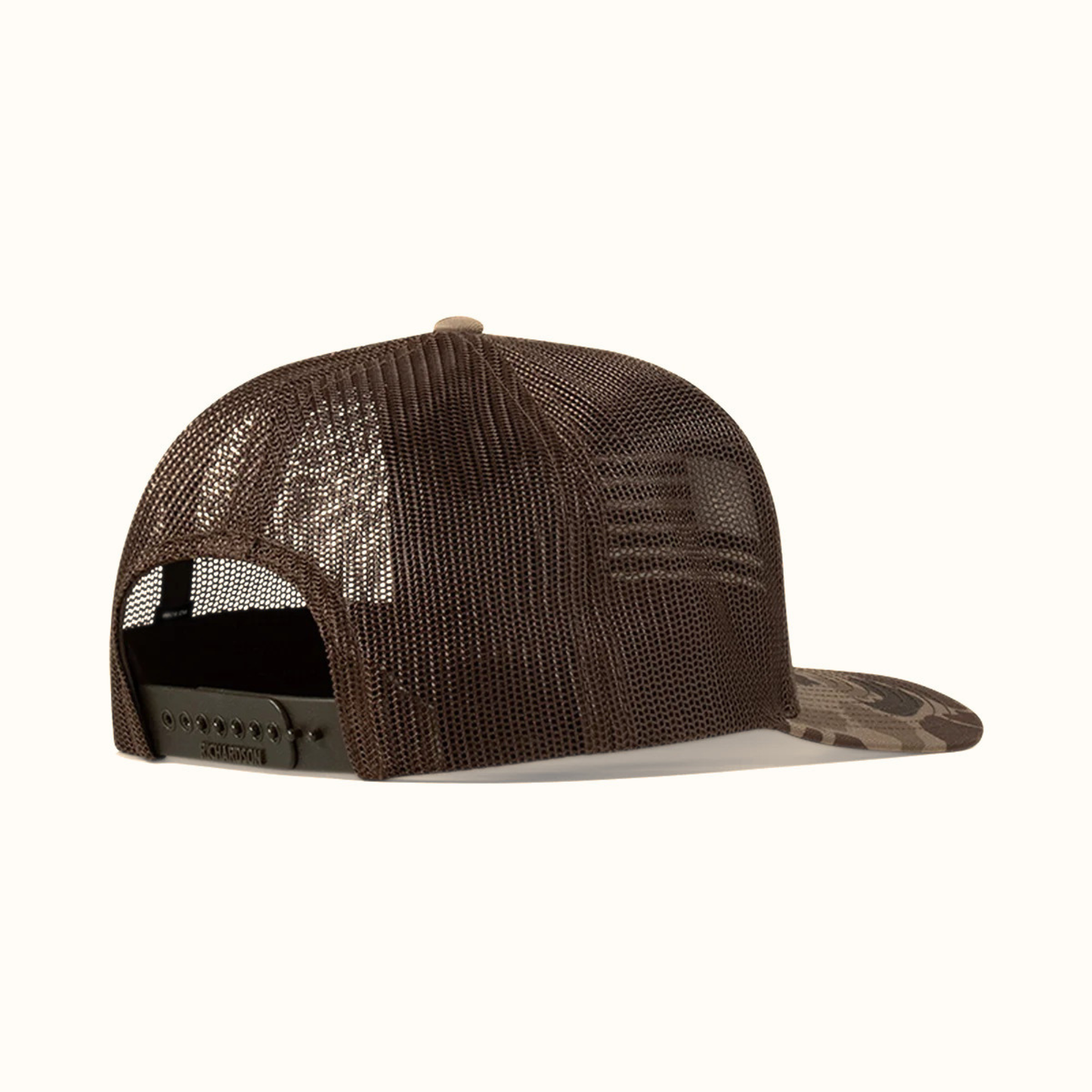 Ariat American Flag Camo Snapback Cap Brown rear angle view