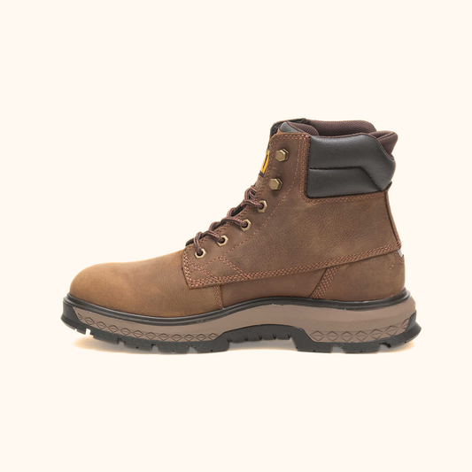 CAT Exposition 6 Inch Work Boot brown leather side view