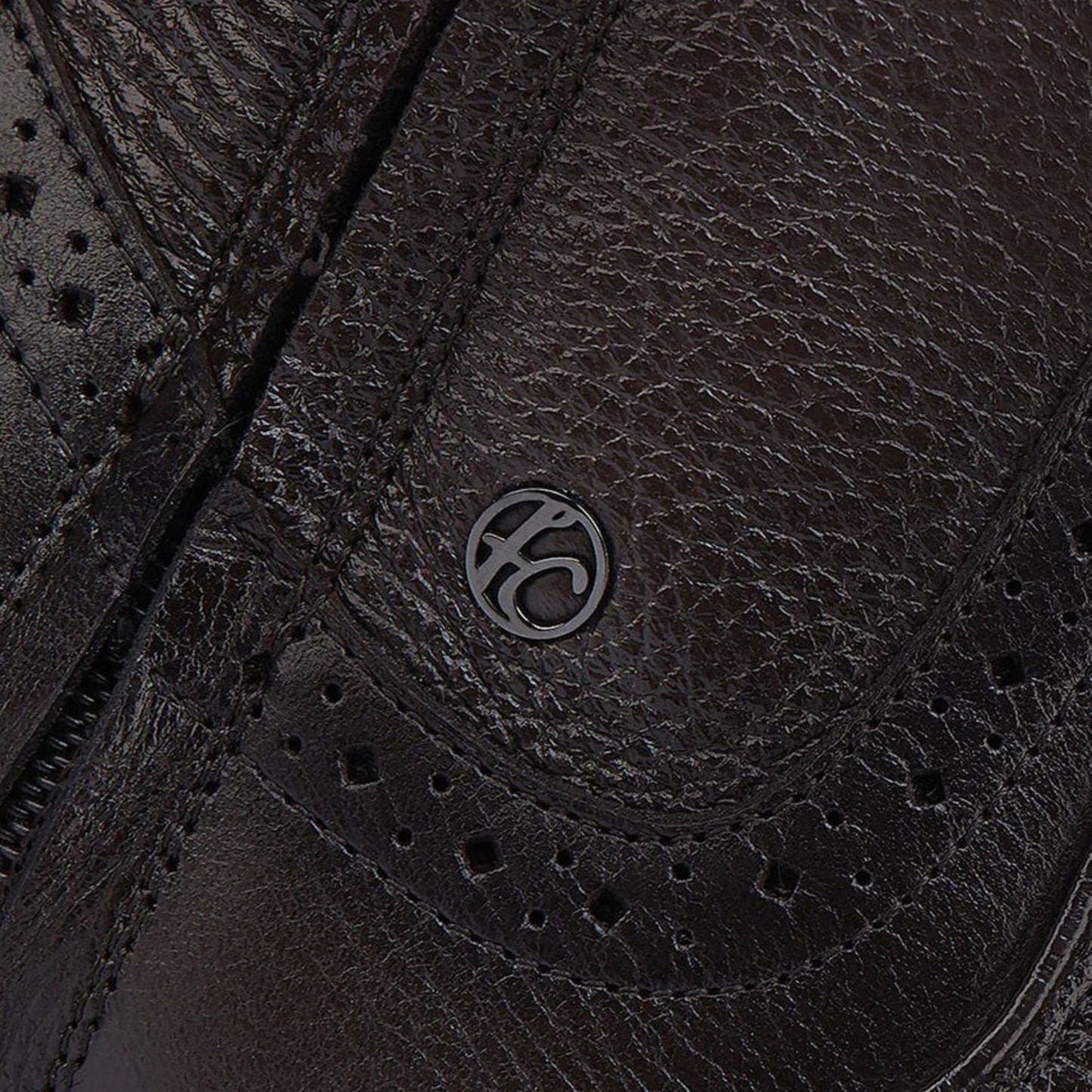 Cuadra Urban Dark Brown Deer Leather Dress Boot leather texture close-up