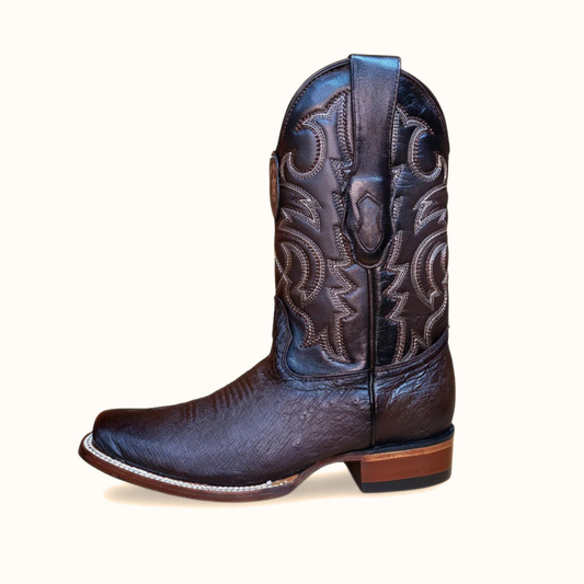 Los Altos smooth ostrich faded brown rodeo boot side profile
