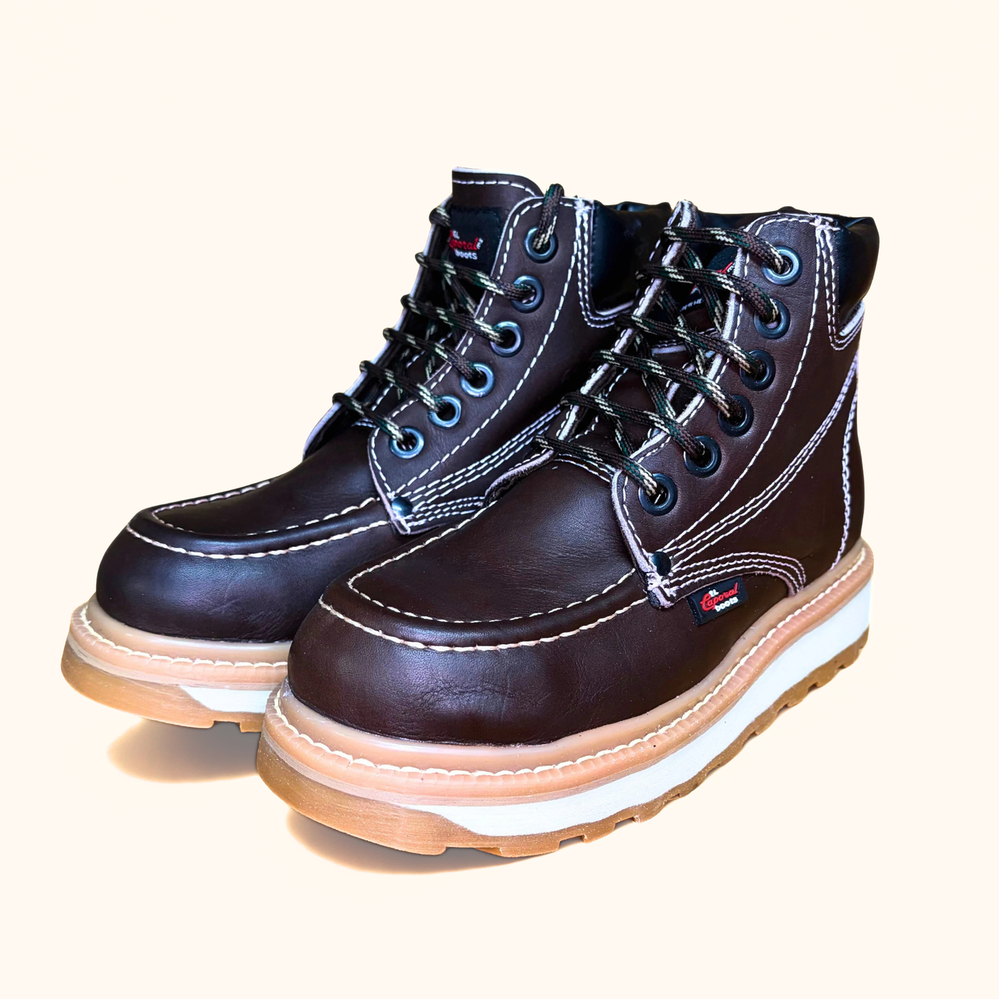 Cerro 545 Café Cactus brown leather work boot pair view