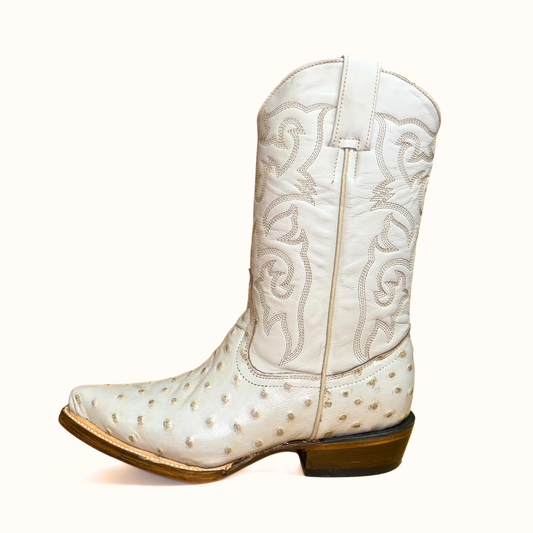 Arius Ostrich Print Texas Western Boot side view