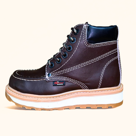 Cerro 545 Café Cactus steel toe work boot side view