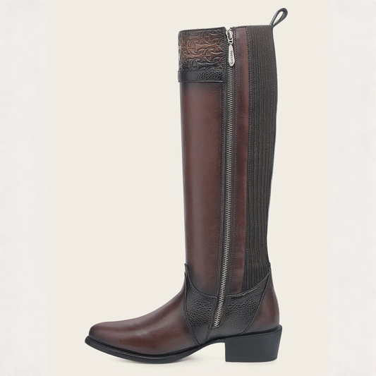 Cuadra Women’s Brown Leather Riding Boots side profile