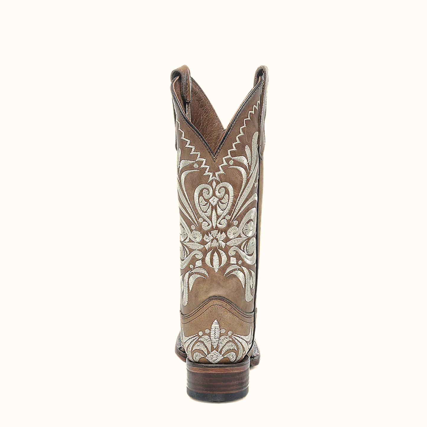 Corral Light Embroidery Brown Square Toe Circle G Cowboy Boot rear view