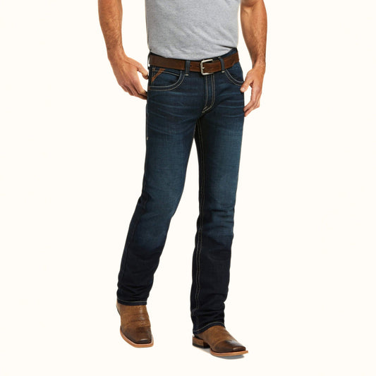 Ariat M5 Straight Stretch Marshall embroidered stackable straight leg jeans front view