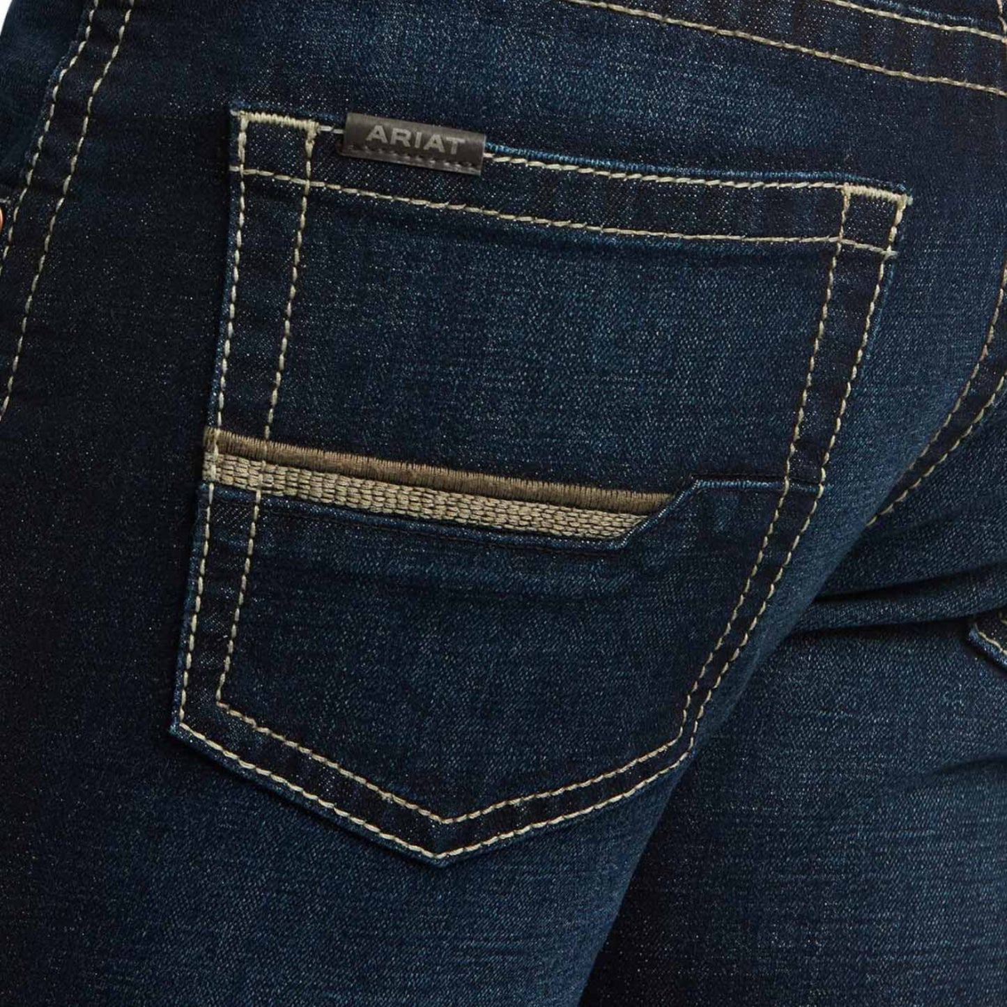Ariat M5 Straight Stretch Marshall embroidered back pocket detail