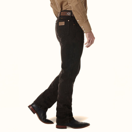 Wrangler Cowboy Cut Slim Fit jeans in brown side view