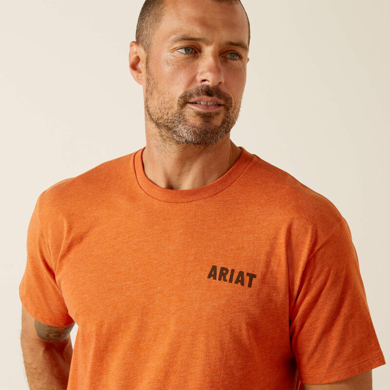 Close-up front view of Ariat Rattler Skull T-Shirt showing chest logo detail