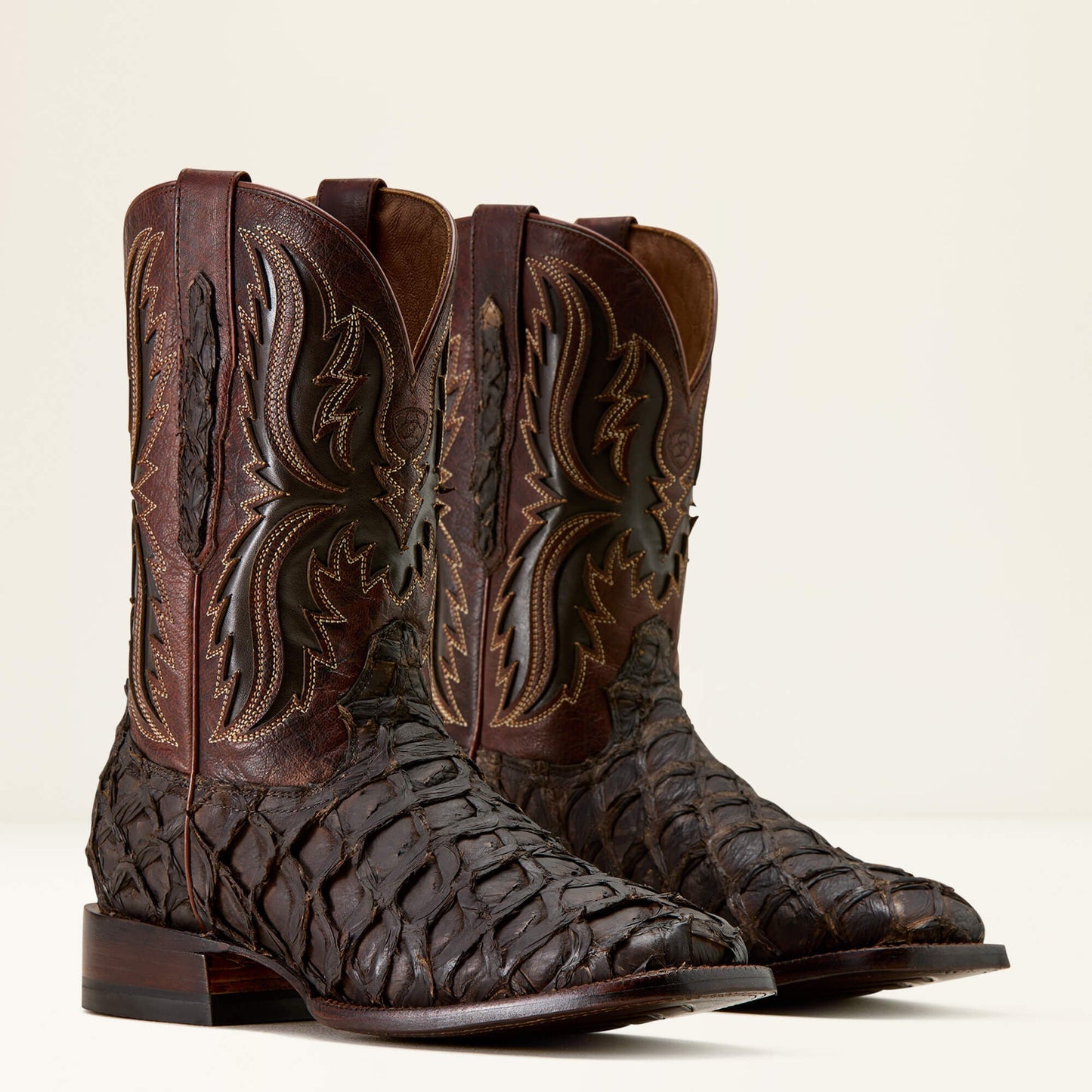 Ariat Ashwood Wide Square Toe Cowboy Boot angled pair view