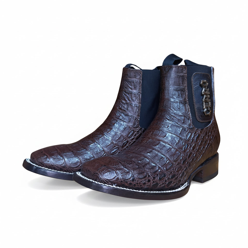 Cerro Crocodile Square Toe Western Boot front angled view
