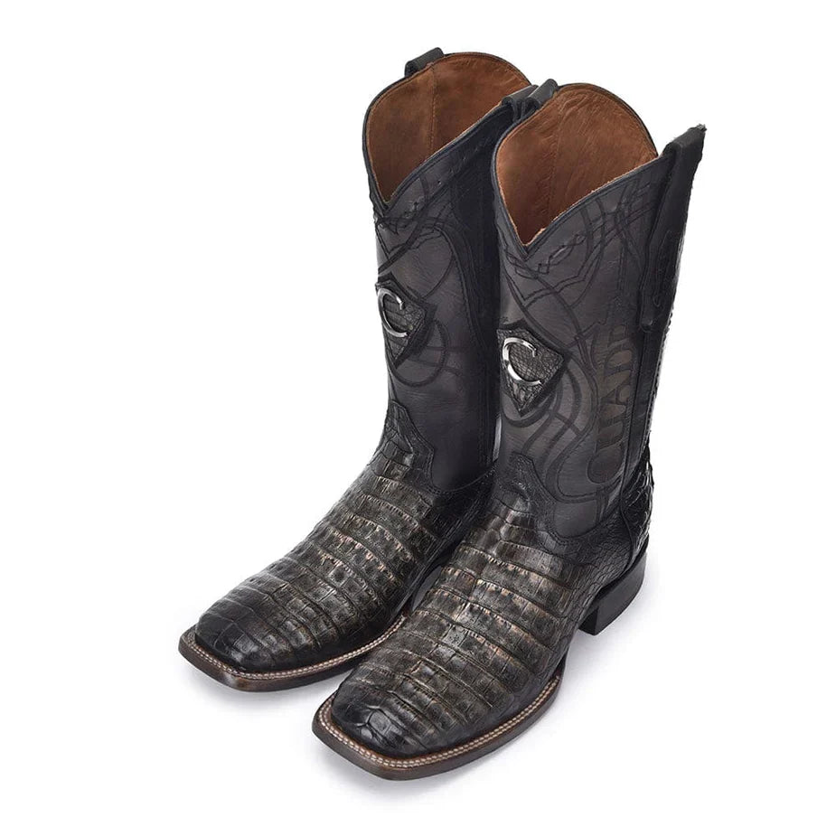 Atlantic Sand Caiman Embroidery & Laser & Woven Square Toe Boot