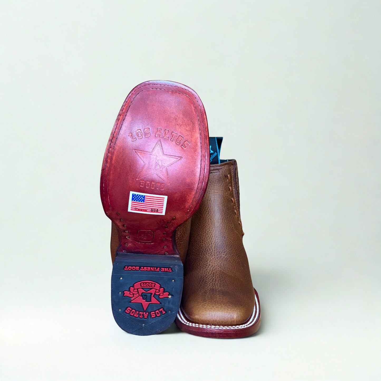 Outsole view of Los Altos Rage Walnut Wide Square Toe Ankle Boot