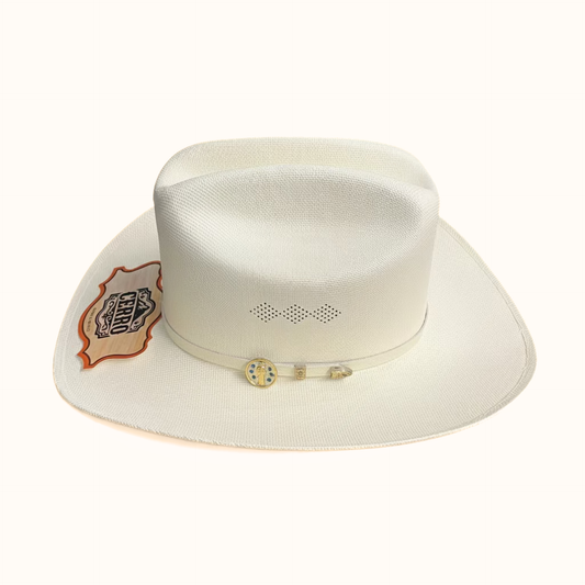 Cerro 1000X San Judas cowboy hat side view with white hat band