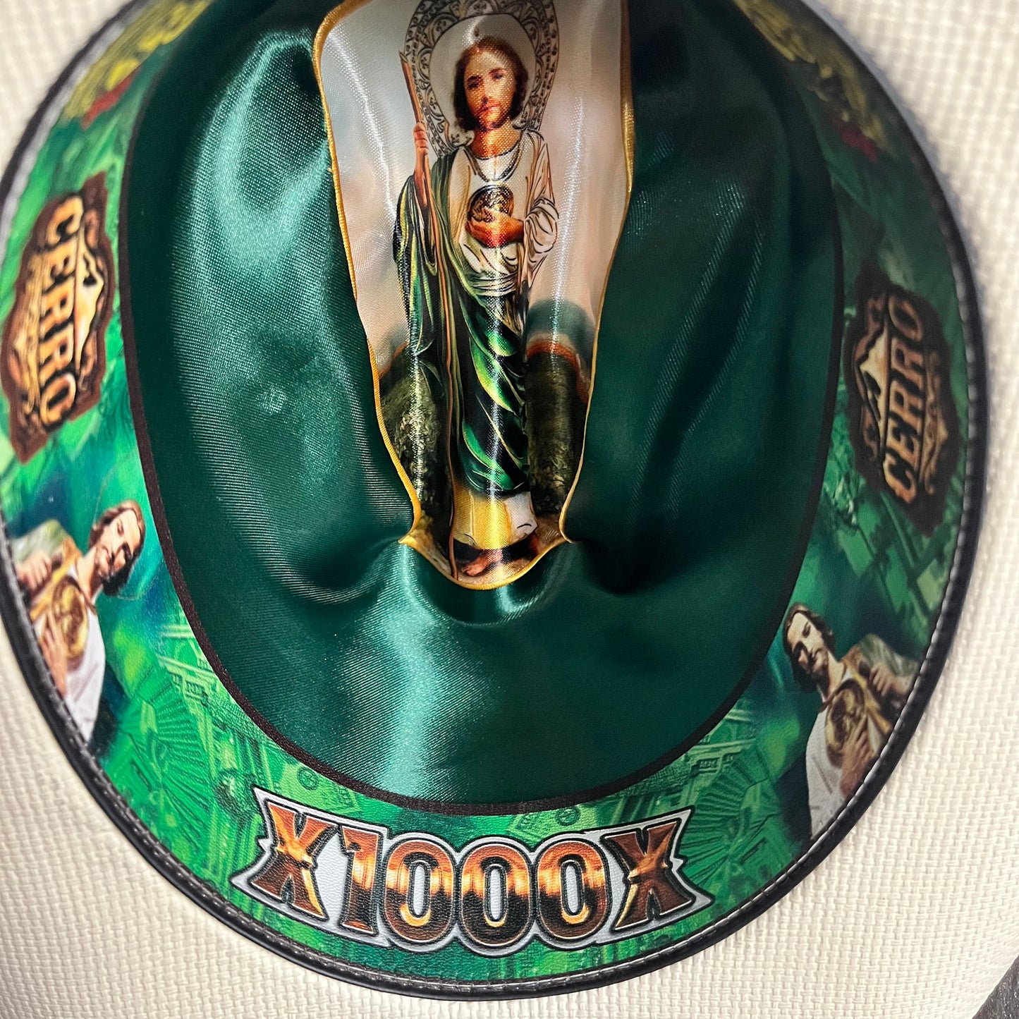1000X San Judas White Hat Band Hat
