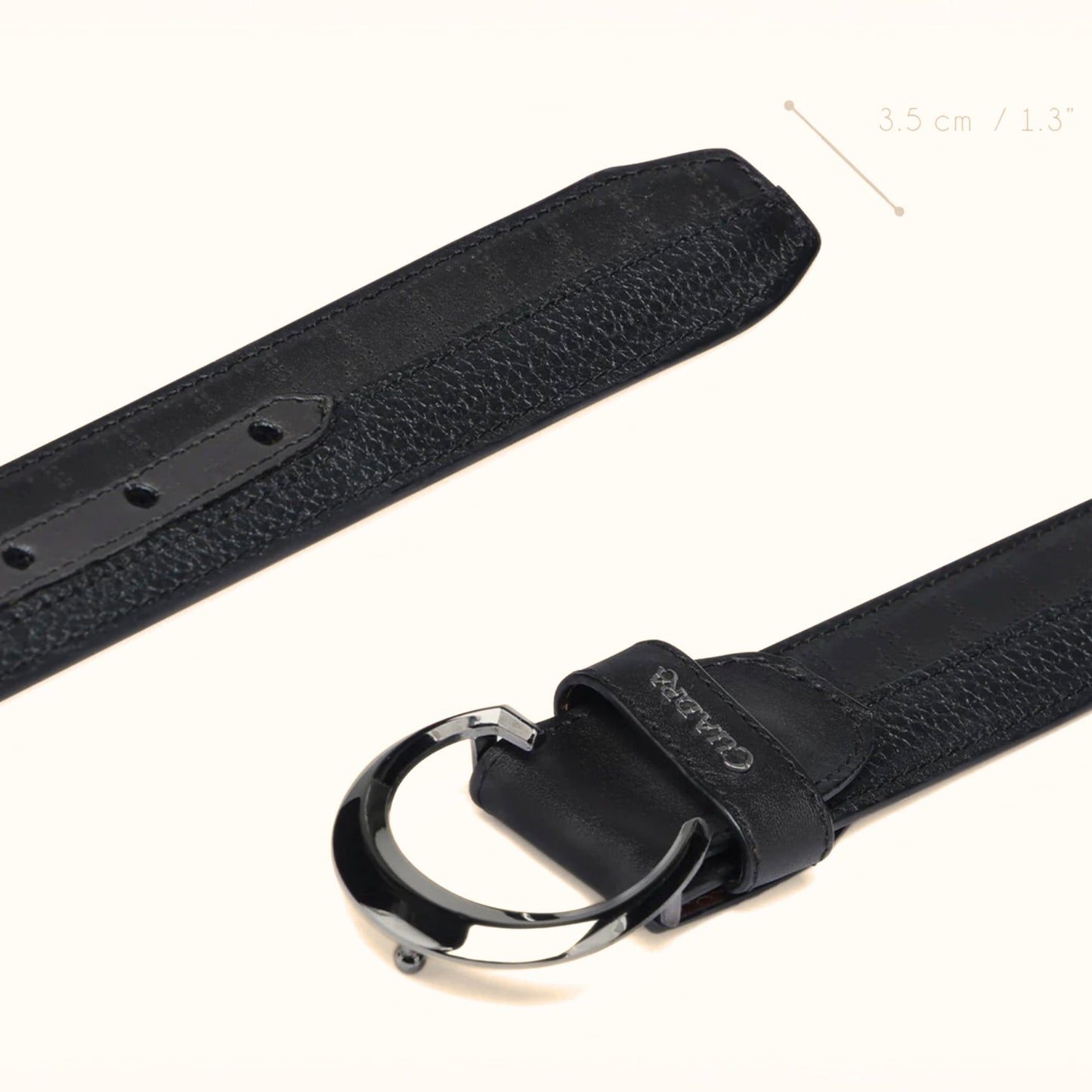Cuadra grey engraved bovine leather belt with silver buckle