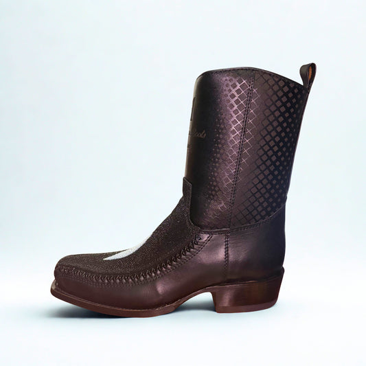 Los Altos Stingray Single Stone 7X Toe Low Shaft Boot side profile