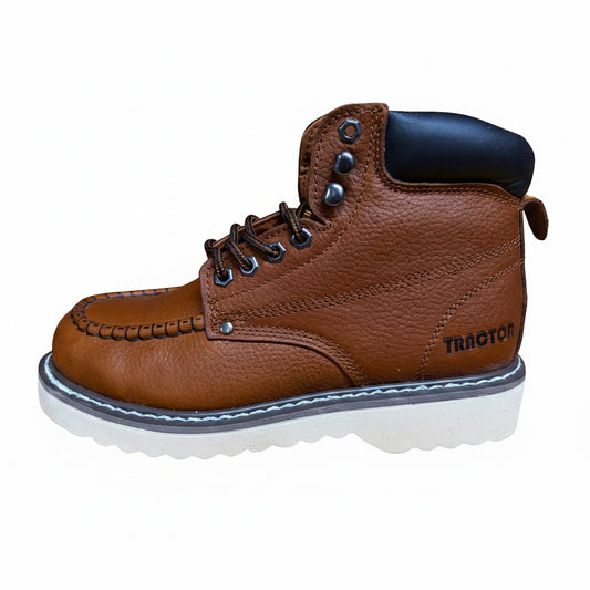 Tractor 1011P men’s brown leather work boot side view