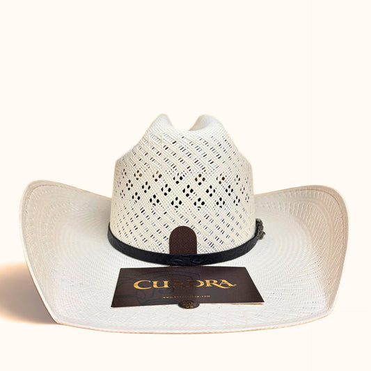 Front view of Cuadra Stallion Reparo 50X Ivory Hat