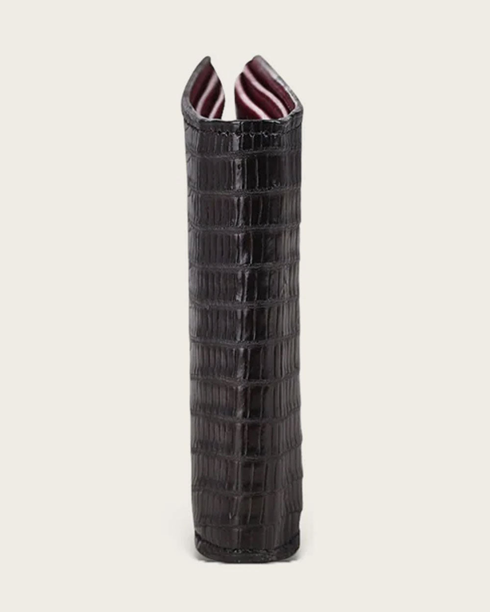Billetera de piel de lagarto negra