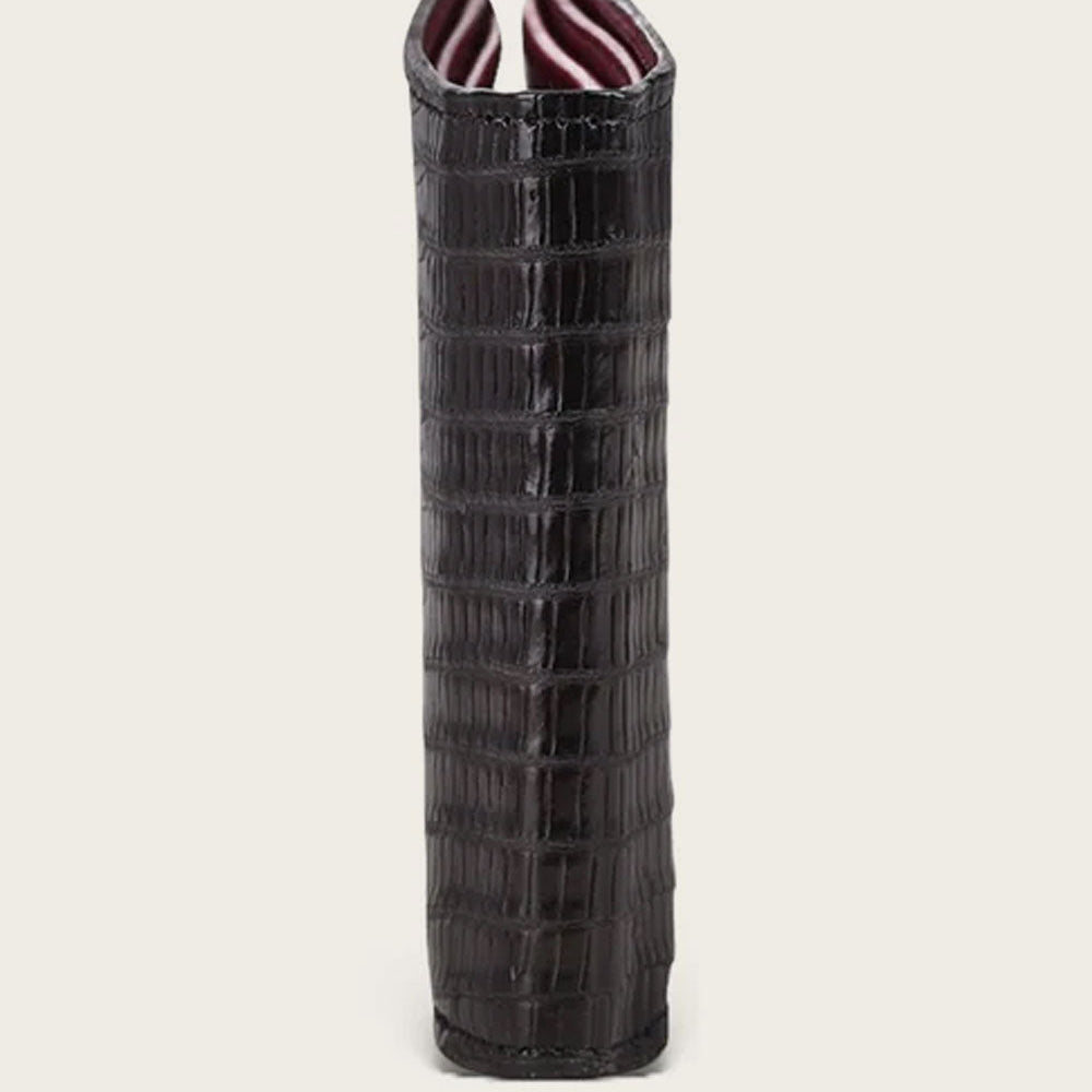 Cuadra Black Lizard Leather Wallet side view