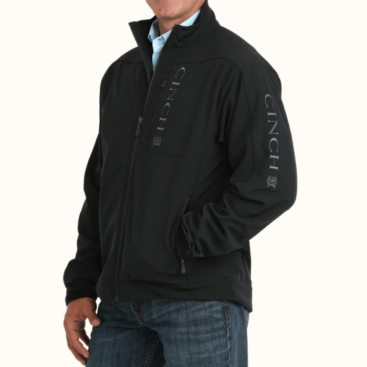 Cinch Men’s Bonded Jacket Black angled front view