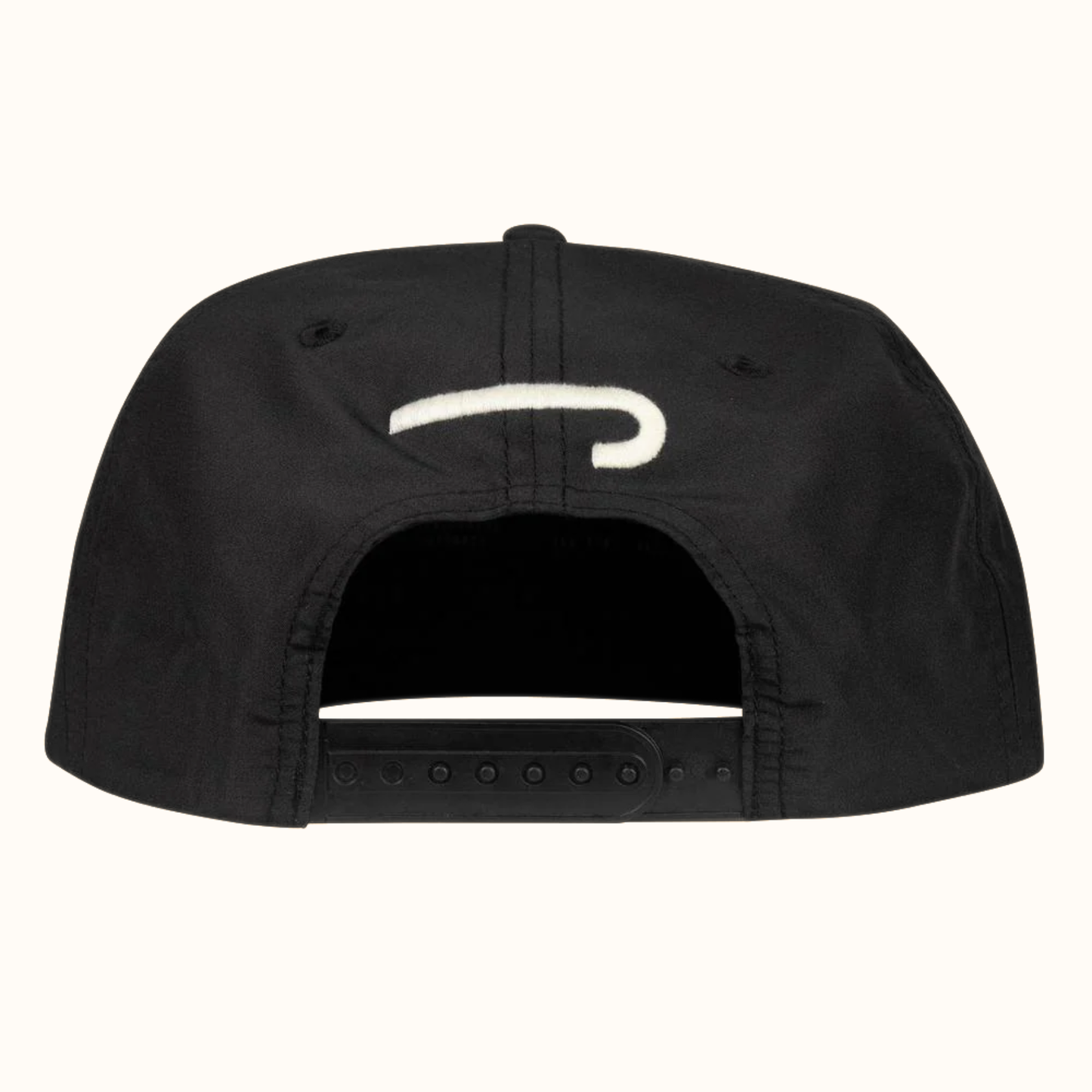 Lazy J black and red premium ranch rope trucker hat back view