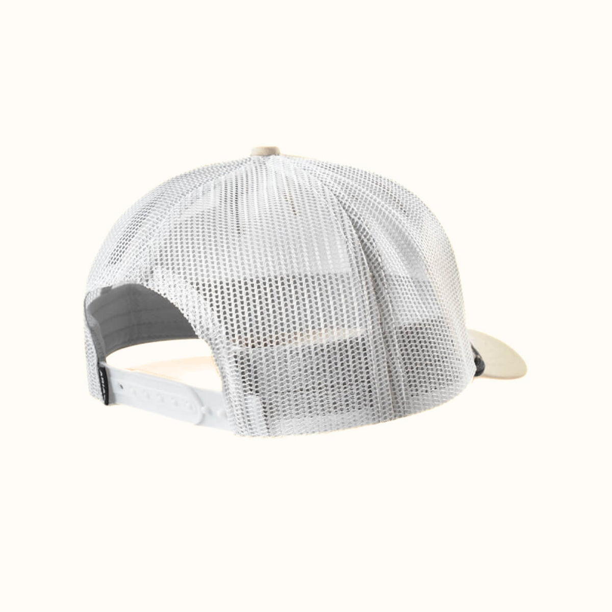Ariat tan square patch trucker cap back view