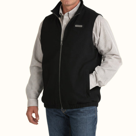 Cinch Men’s Concealed Carry Wooly Black Vest front angle view