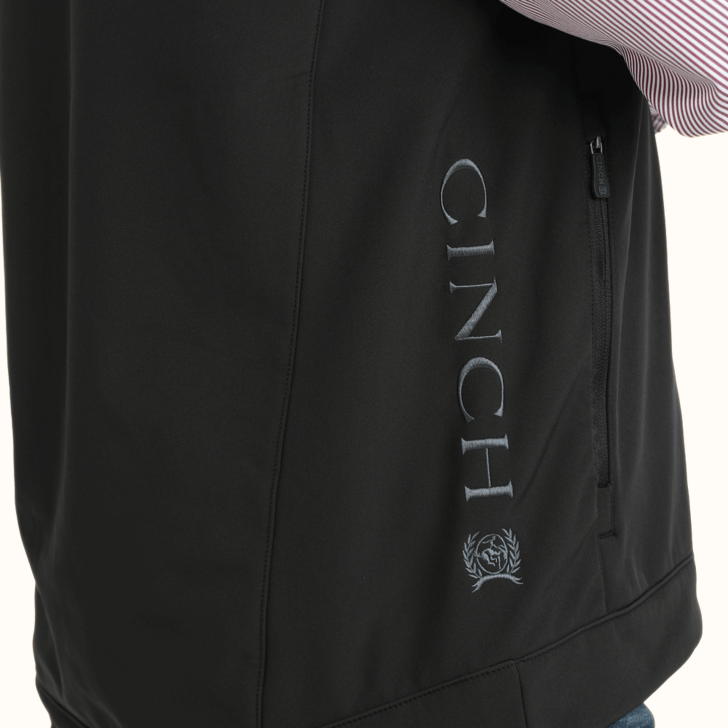 Cinch Men’s Bonded Vest lower front detail