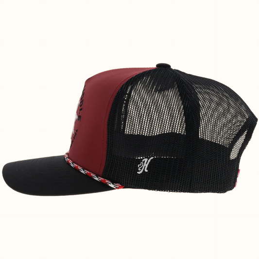 Hooey Sage to Saddle Trucker Hat side view