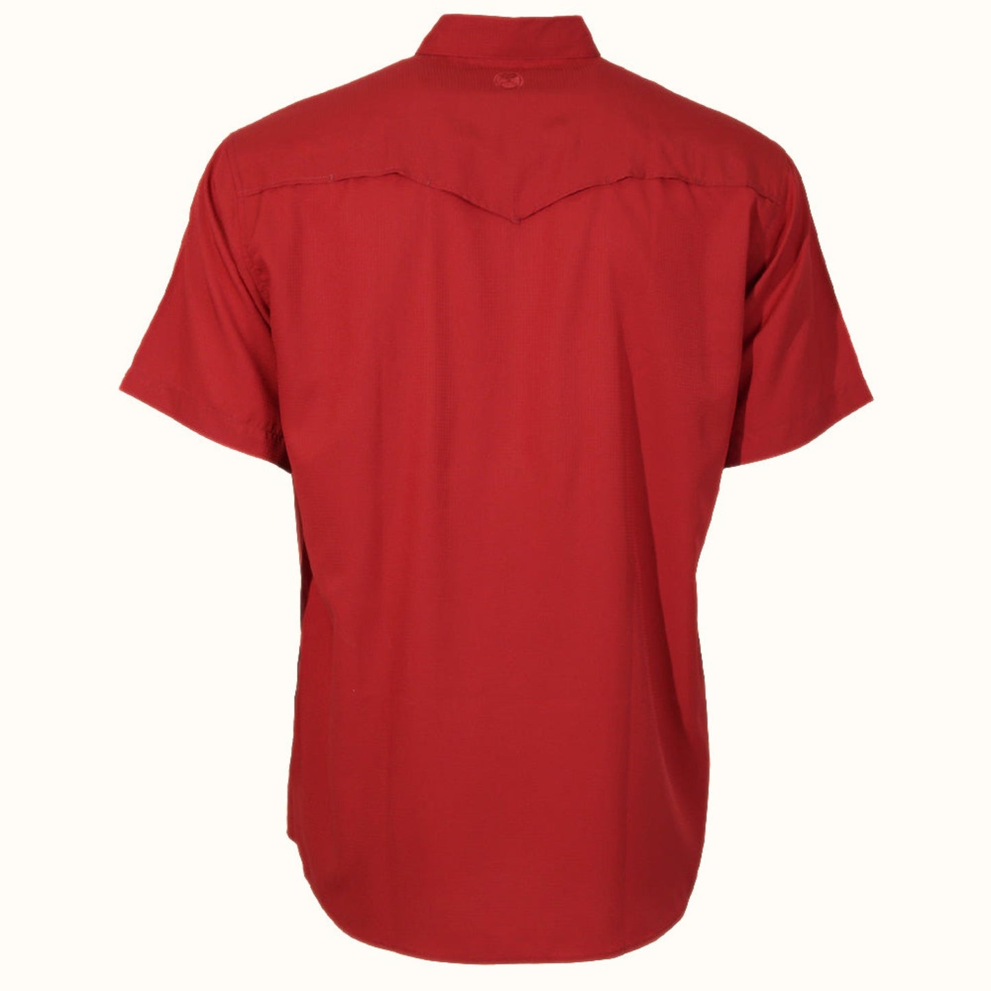Hooey Sol Short Sleeve Pearl Snap Shirt back view in red