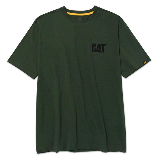 CAT Basic Chain Forest graphic tee for men in green with back logo print