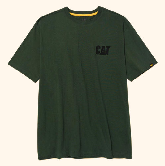 CAT Basic Chain Forest graphic tee for men in green with back logo print