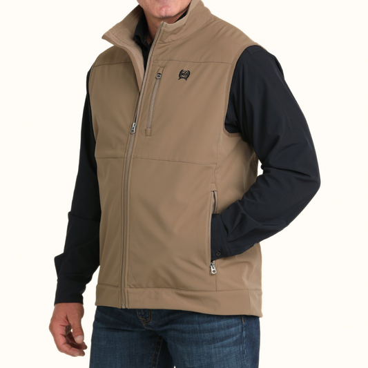 Cinch Men’s Windproof Vest side angle view on model