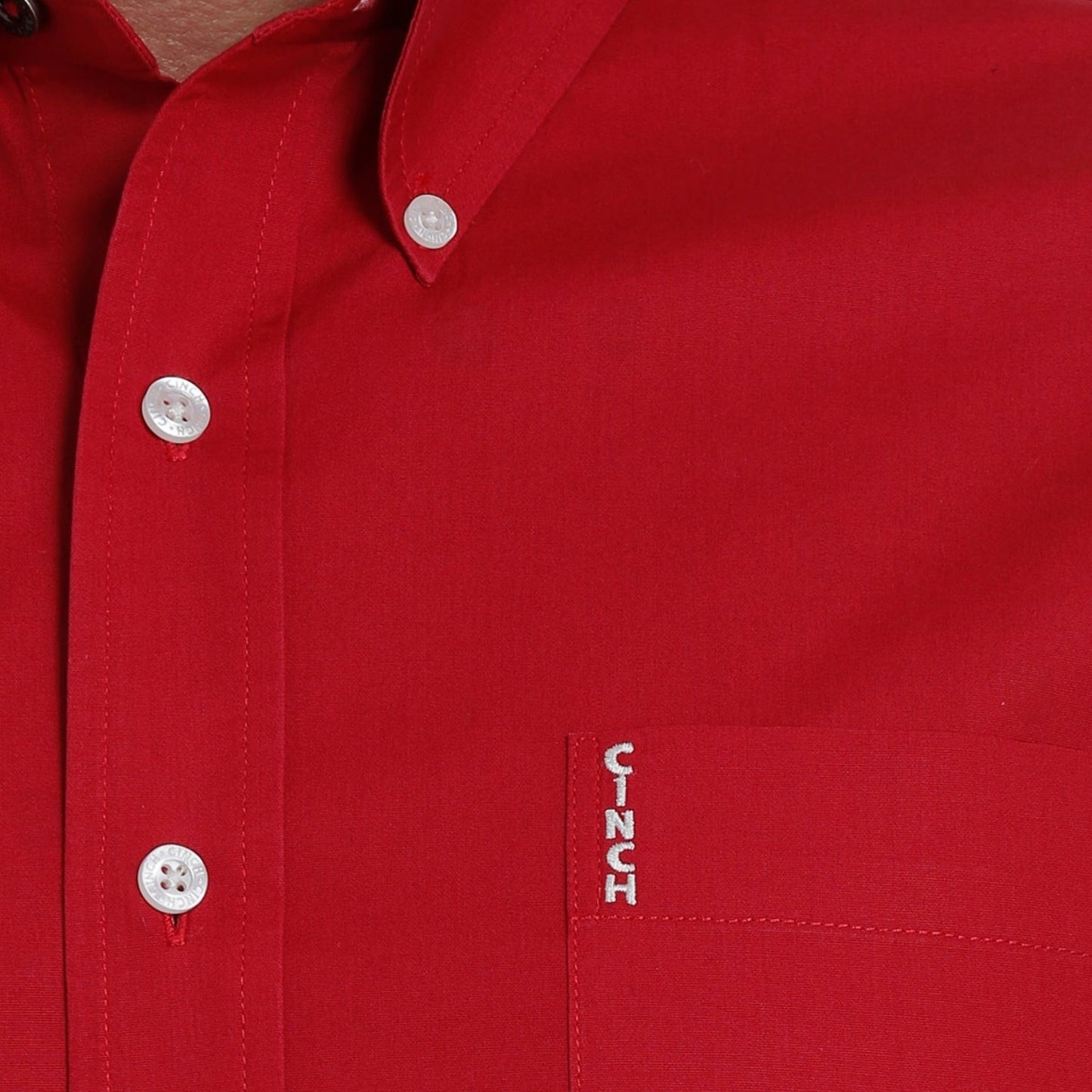 Cinch Solid Modern Fit Button-Down Western Shirt logo detail
