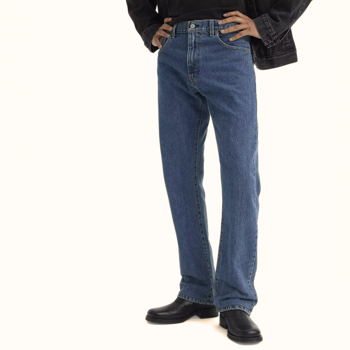 Levi’s 517 Bootcut jeans leg opening over boots