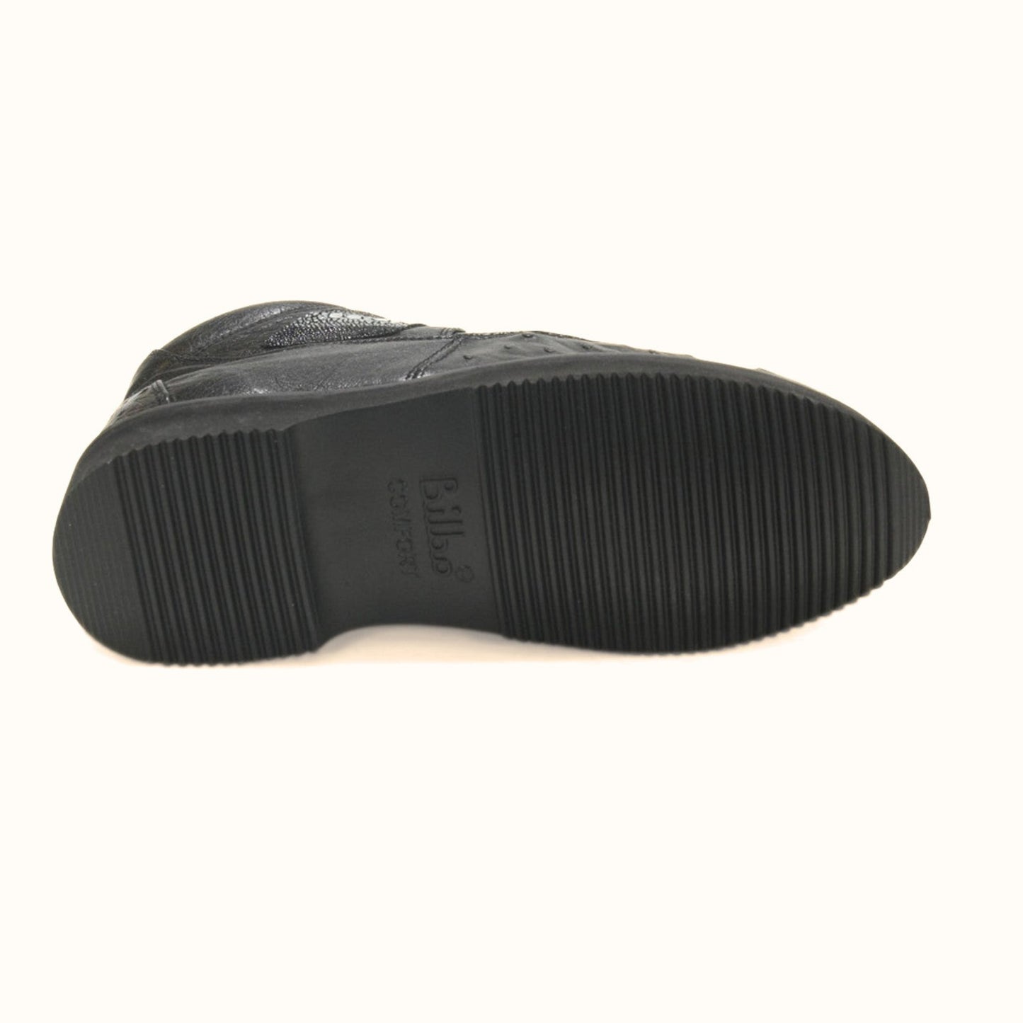 Los Altos Stingray and Ostrich Skin Shoes black outsole view