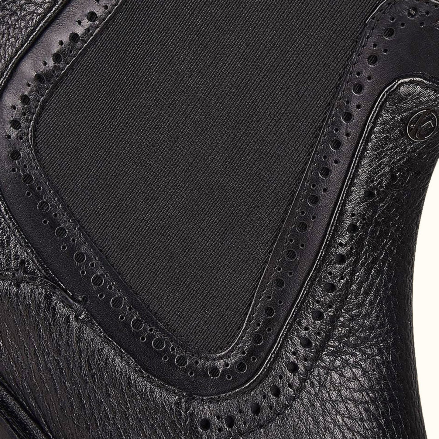 Cuadra handcrafted black deer leather dress boots leather detail