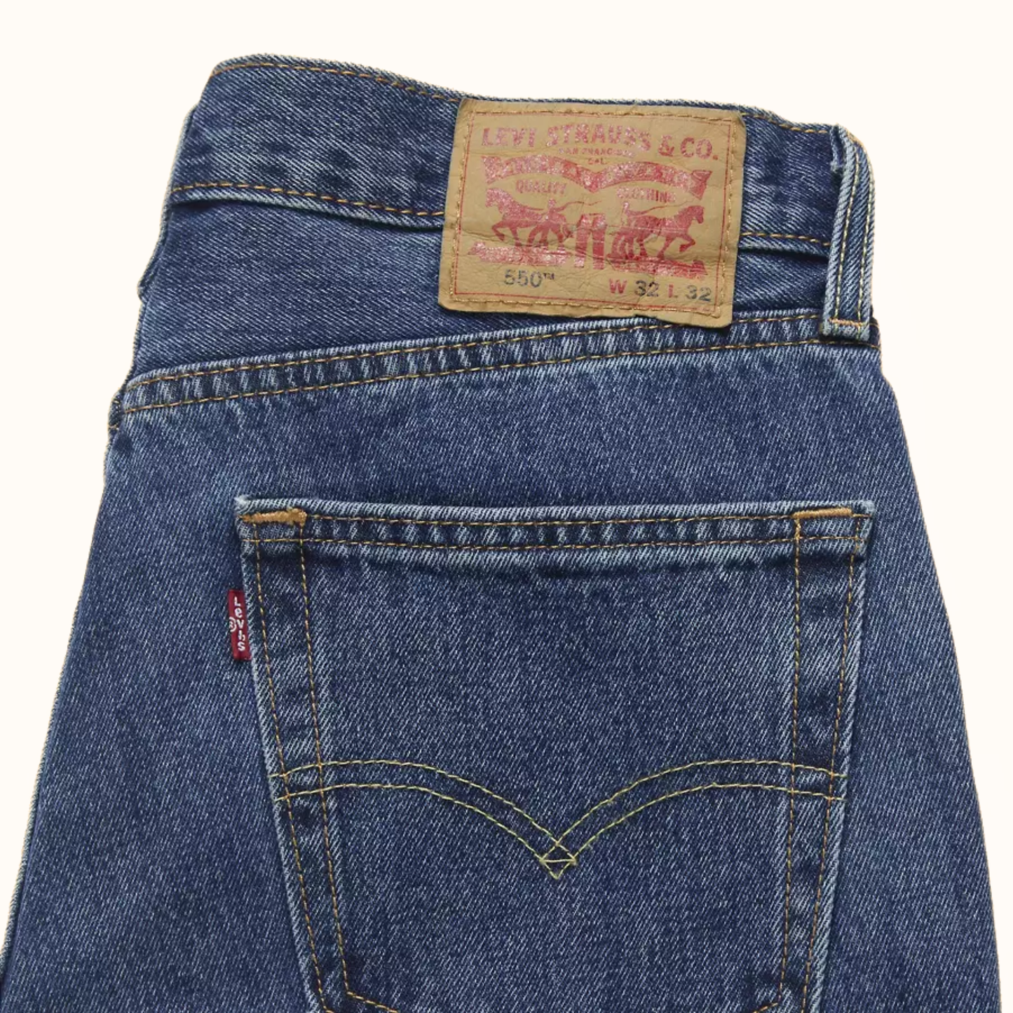 Levi’s 550 Relaxed Fit men’s jeans back pocket detail