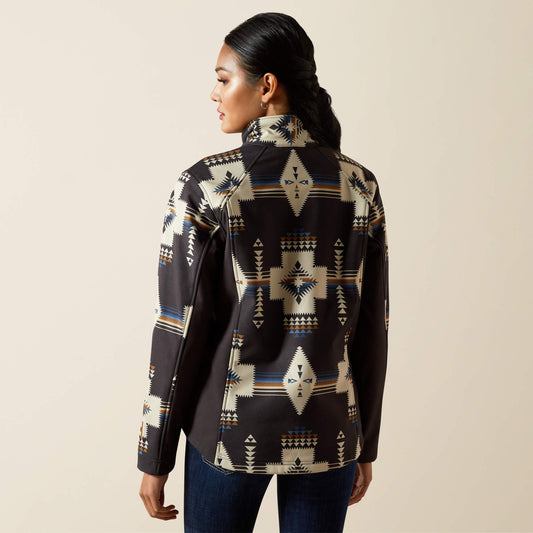 Ariat Logo Softshell Jacket black back view