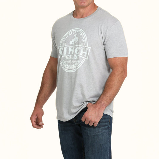 Cinch Short Sleeve Tee gray front angle view