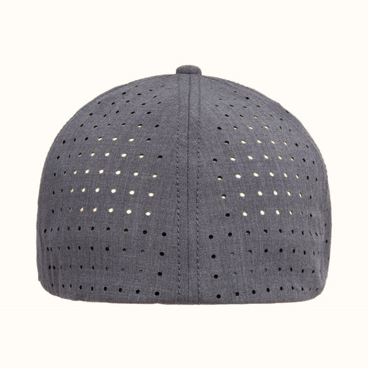 CAT gray laser mesh 7-panel hat back view