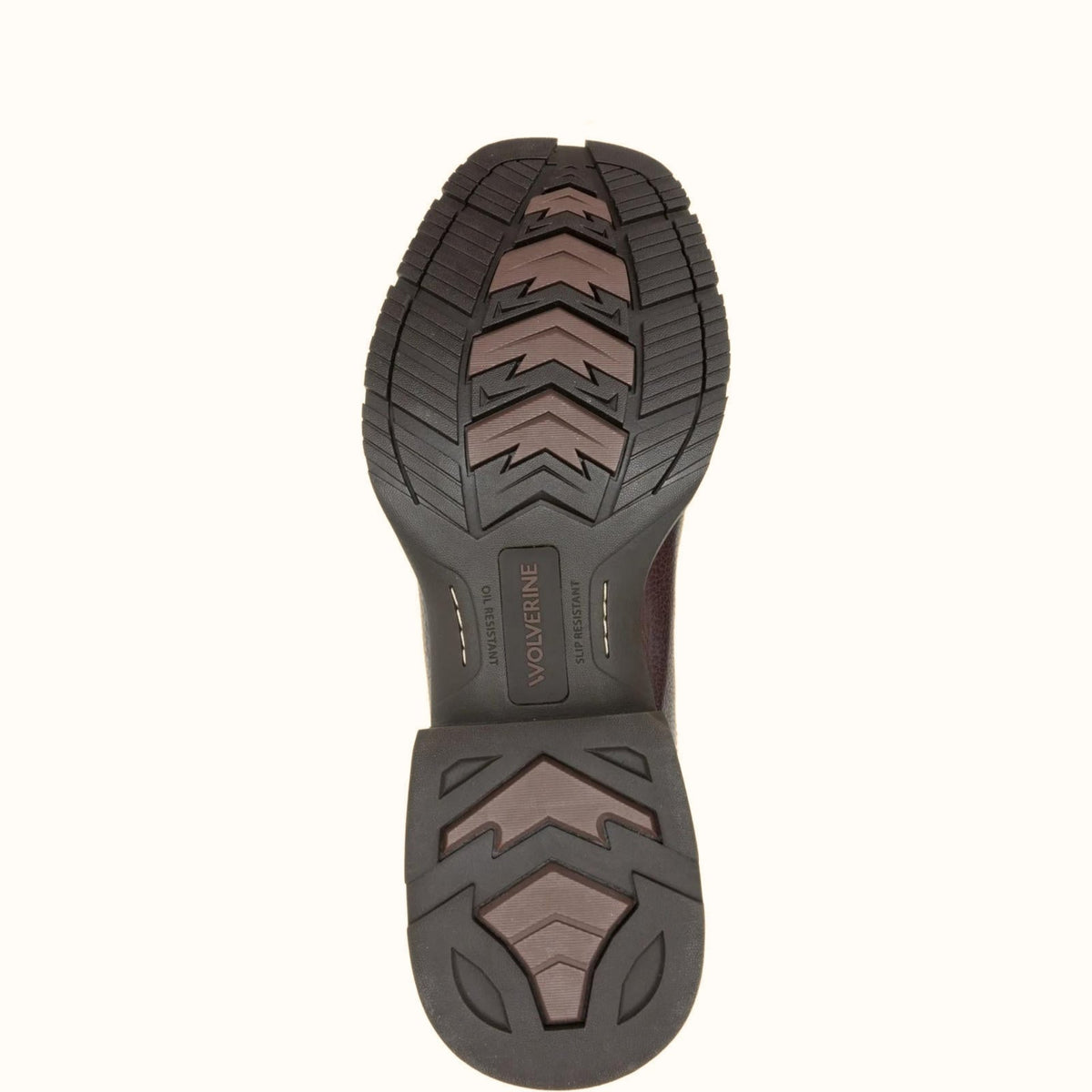 Wolverine Wheatland Saddle Series brown Wellington boot outsole view
