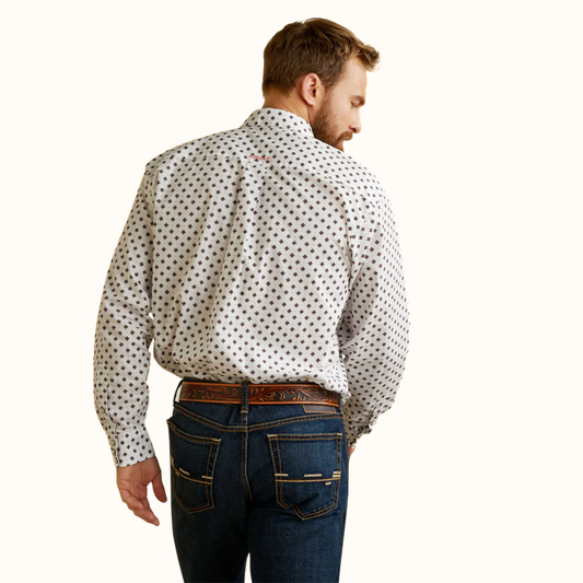 Ariat Aiden Classic Fit White Shirt back view
