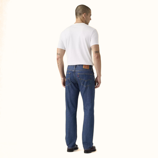 Levi’s 501 Original Fit men’s blue jeans full-length back view