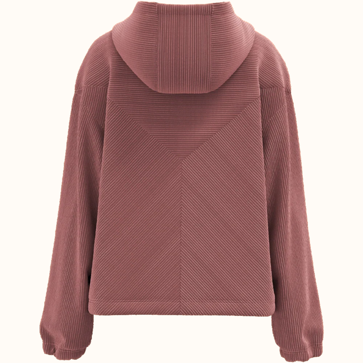 Hooey Cowgirl Corduroy 1/4 Zip Hoodie in maroon back view