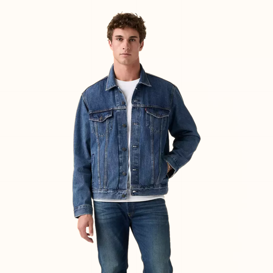 Levi’s Trucker Jacket front view in blue denim