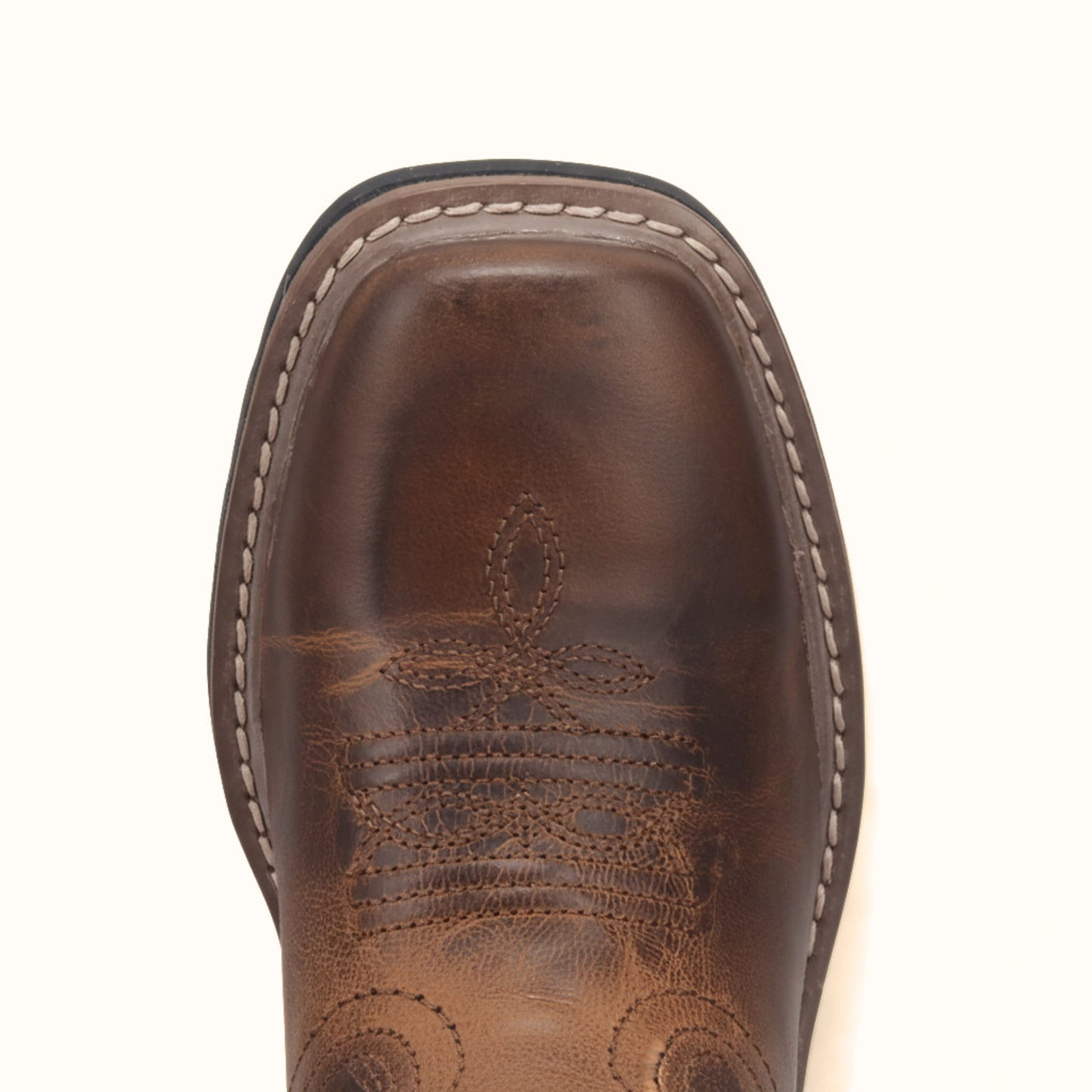 Toe view of Dan Post Brown Amarillo Western boot